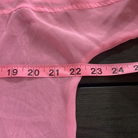 Candie’s pink sheer button down large blouse - Picture 7 of 9